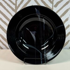 New Vintage Mikasa Galleria Opus Black Calla Lily Soup Bowl Japan #FK701